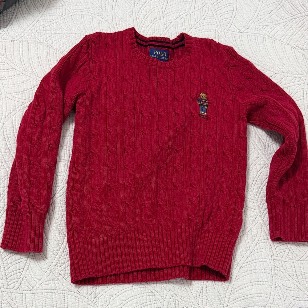 Polo by Ralph Lauren Men's Red Crewneck Sweater